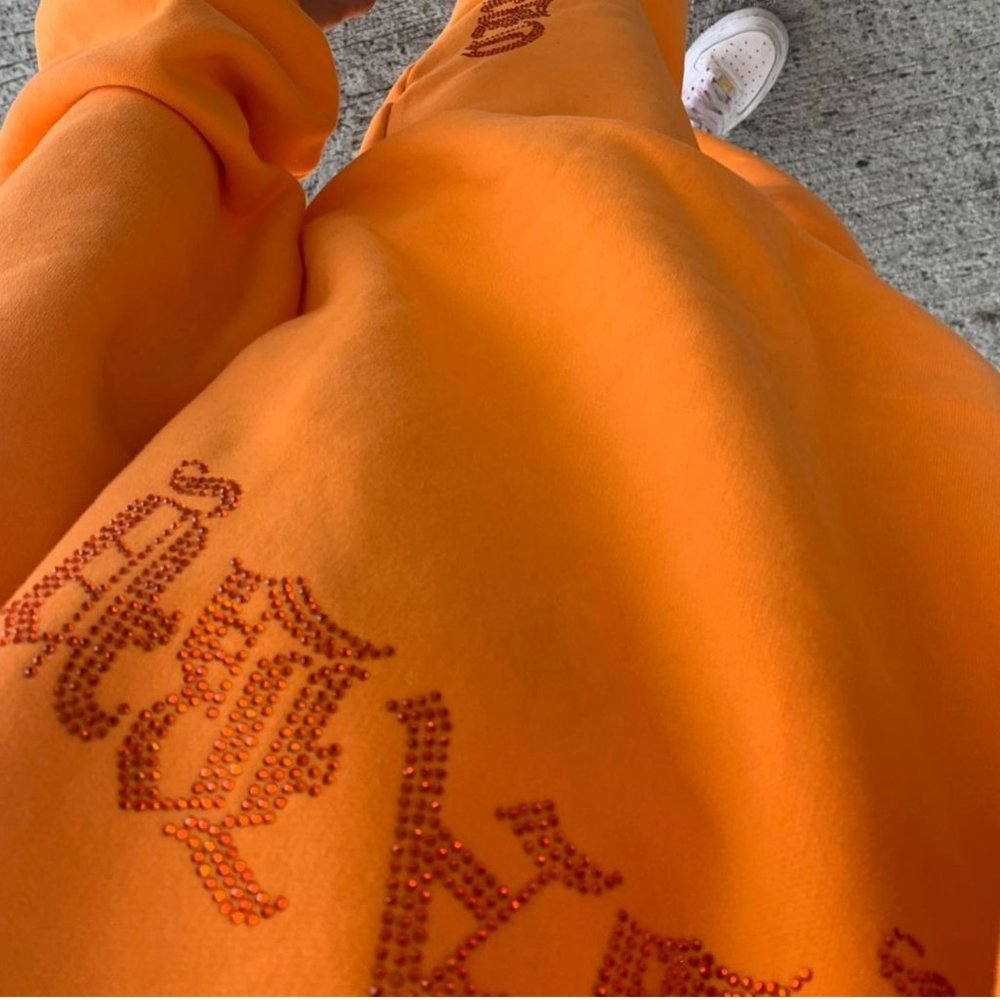 CryBaby Orange Rhinestone Sweatshirt